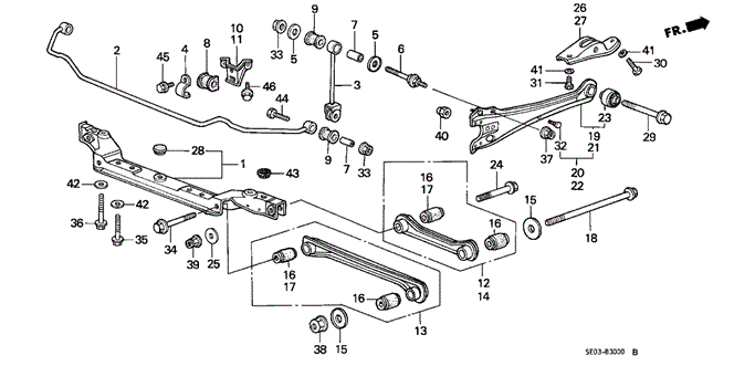 CHASSIS/REAR LOWER ARM for 1989 Honda ACCORD SEDAN #1