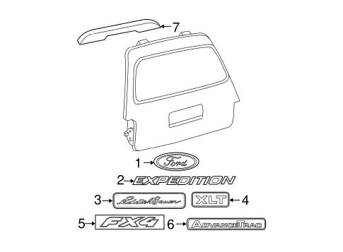 Exterior Trim - Lift Gate for 2004 Ford Expedition #0
