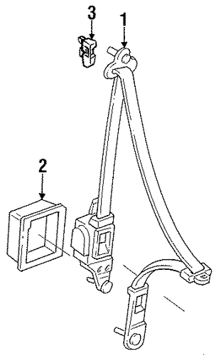 Buckle Set, L Front Seat Belt *B44L* (Palmy Blue) Buckle Set, L Front Seat Belt *B44L* (Palmy Blue)