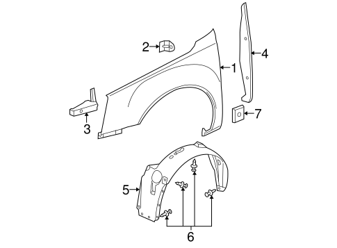 Exterior Trim - Fender for 2006 Cadillac DTS #0
