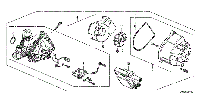 ENGINE/DISTRIBUTOR (TEC - WEASTEC) for 1997 Honda CIVIC SEDAN #1