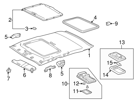 BODY/INTERIOR TRIM - ROOF for 1999 Toyota Corolla #2