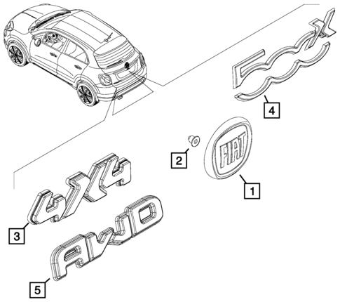 Nameplates for 2016 Fiat 500X #0
