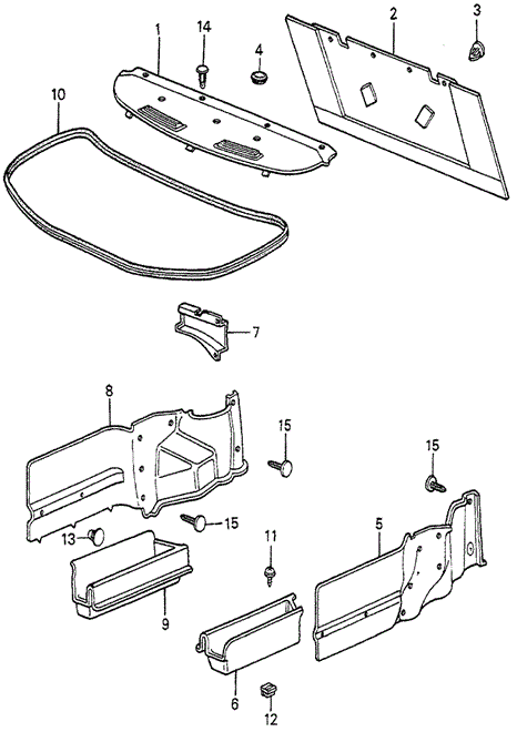 INTERIOR / BUMPER/REAR TRAY - TRUNK SIDE GARNISH 4DR for 1984 Honda ACCORD SEDAN #1
