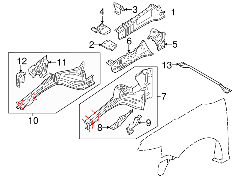 Body/Structural Components & Rails for 2013 Ford Flex #1
