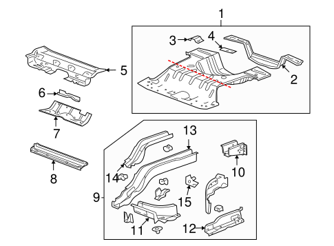 Malibu REAR FLOOR & RAILS