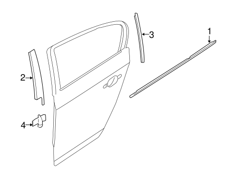 Exterior Trim - Rear Door for 2014 BMW 320i #0