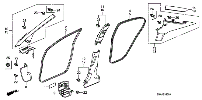 Interior/Bumper/Pillar Garnish for 2006 Honda CIVIC SEDAN #1