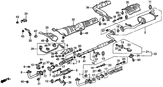 ELECTRICAL / EXHAUST / HEATER / FUEL/EXHAUST PIPE (2) for 1997 Honda ACCORD 5-DOOR #1