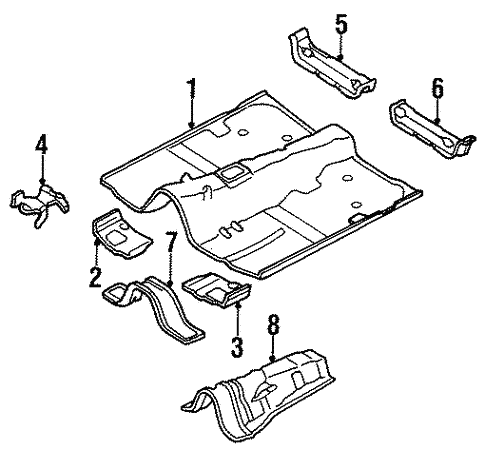 Floor & Rails for 1995 Subaru Legacy #0