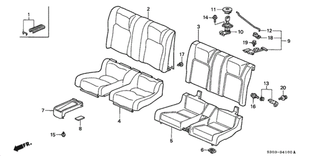 Rear Seat for 2001 Honda Prelude #0