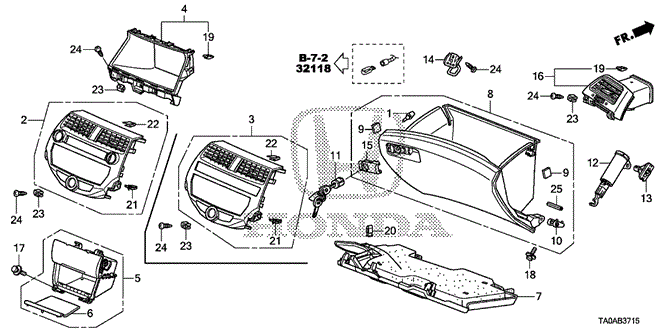 INTERIOR / BUMPER/INSTRUMENT PANEL GARNISH (PASSENGER SIDE) (1) for 2012 Honda ACCORD SEDAN #1