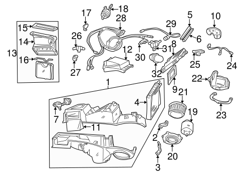 HVAC/Evaporator & Heater Components for 2000 Ford Mustang #1
