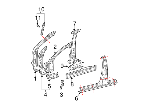 BODY/HINGE PILLAR for 2003 Toyota Sequoia #1