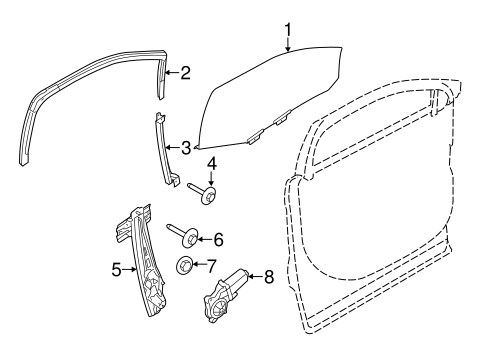 Body/Glass - Front Door for 2015 Ford Explorer #1