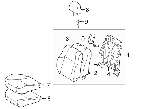 BODY/FRONT SEAT COMPONENTS for 2015 Toyota 4Runner #5
