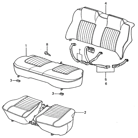 INTERIOR / BUMPER/REAR SEAT - SEAT BELT for 1982 Honda CIVIC SEDAN #1