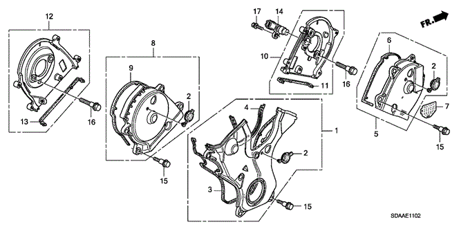 Engine/Timing Belt Cover (V6) for 2007 Honda ACCORD SEDAN #1