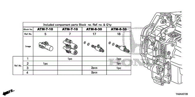 Transmission - Automatic/AT Solenoid Valve Set (L4) for 2012 Honda ACCORD SEDAN #1
