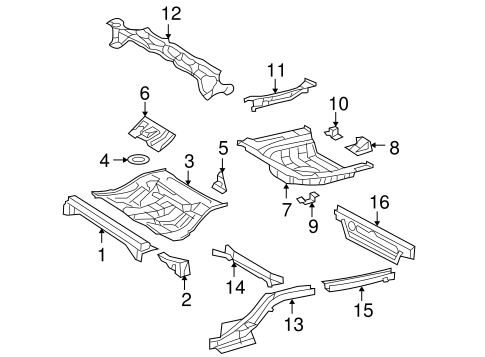 BODY/REAR FLOOR & RAILS for 2009 Toyota Camry #1