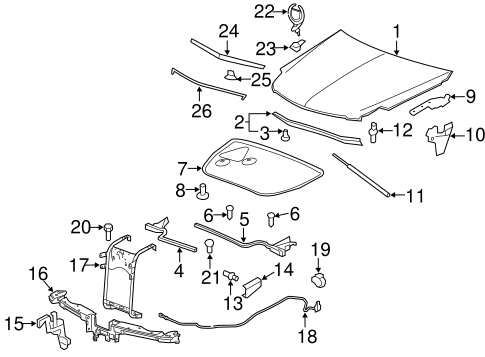 HOOD & COMPONENTS Parts for 2006 Cadillac DTS #1