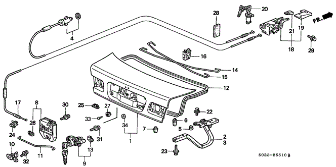 Body/Air Conditioning/Trunk Lid for 2000 Honda CIVIC COUPE #1