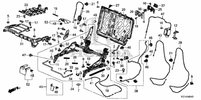 Middle Seat Components (L.) (Bench Seat) for 2017 Honda Pilot #0