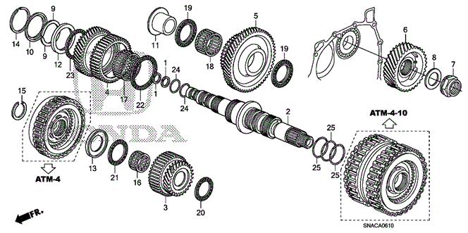 TRANSMISSION - AUTOMATIC/AT SECONDARY SHAFT for 2010 Honda CIVIC SEDAN #1