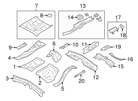 BODY/REAR FLOOR & RAILS for 2015 Scion FR-S #1