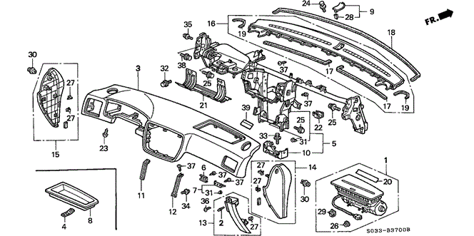 INTERIOR / BUMPER/INSTRUMENT PANEL for 1996 Honda CIVIC HATCHBACK #1