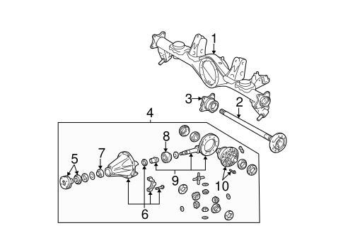 REAR SUSPENSION/AXLE HOUSING for 2004 Toyota 4Runner #1