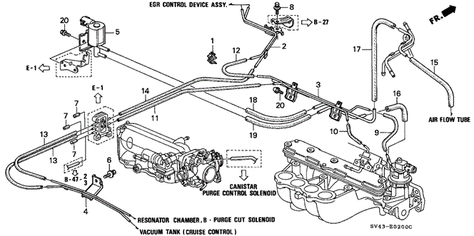 ENGINE/INSTALL PIPE - TUBING for 1996 Honda ACCORD SEDAN #1