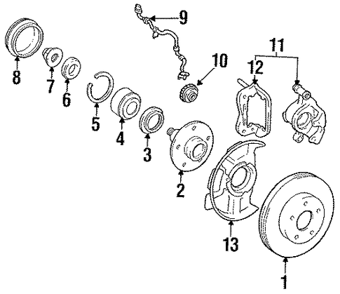 BRAKES/FRONT BRAKES for 1996 Toyota Previa #1