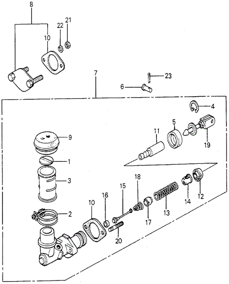 CHASSIS/MT CLUTCH MASTER CYLINDER for 1981 Honda ACCORD HATCHBACK #1