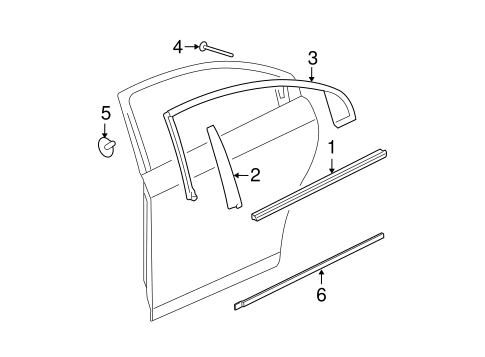 Aura EXTERIOR TRIM - REAR DOOR