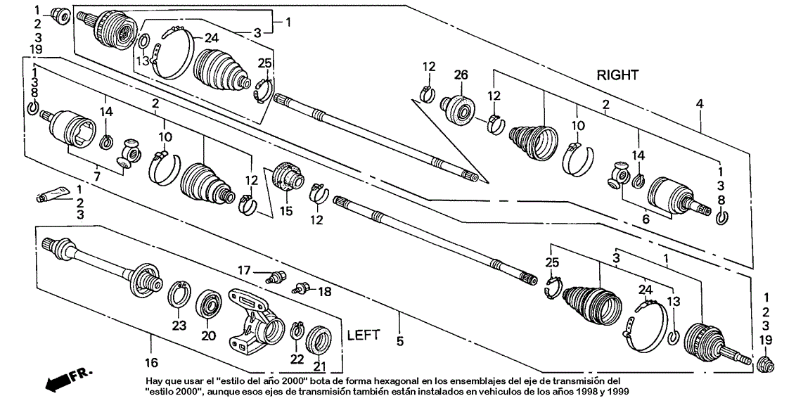 CHASSIS/DRIVESHAFT (3) for 2001 Honda ACCORD SEDAN #1