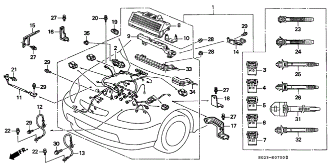 Engine/Engine Wire Harness for 1996 Honda CIVIC COUPE #1