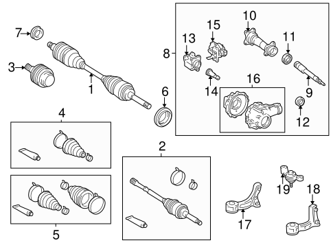 FRONT SUSPENSION/CARRIER & FRONT AXLES for 2006 Toyota Sequoia #2