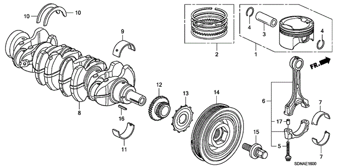 Engine/Crankshaft - Piston (L4) for 2007 Honda ACCORD COUPE #1