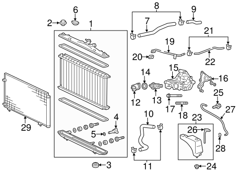 COOLING SYSTEM/RADIATOR & COMPONENTS for 2012 Toyota Sienna #1