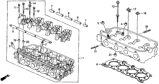 ENGINE/CYLINDER HEAD for 1991 Honda CIVIC 5-DOOR #1