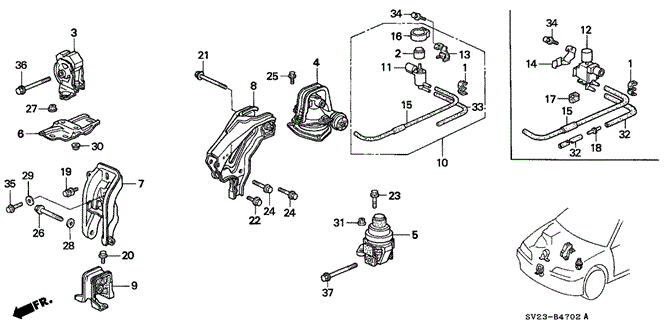 BODY / AIR CONDITIONING/ENGINE MOUNT (3) for 1997 Honda ACCORD COUPE #1