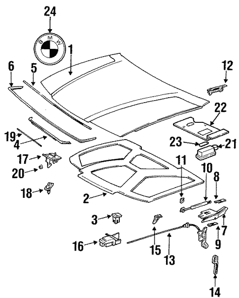 Hood & Components for 1997 BMW 318is #0