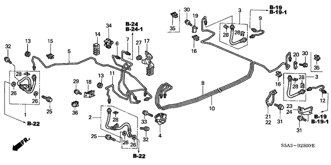 CHASSIS/BRAKE LINES for 2003 Honda CIVIC SEDAN #1