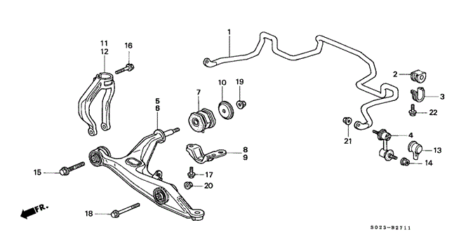 CHASSIS/FRONT LOWER ARM (2) for 2000 Honda CIVIC COUPE #1