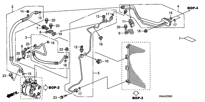 Body/Air Conditioning/A/C Air Conditioner (Hoses - Pipes) for 2009 Honda CIVIC SEDAN #1