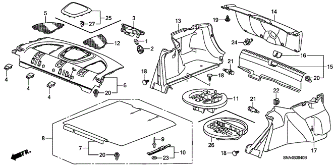 Interior/Bumper/Rear Tray - Trunk Lining for 2006 Honda CIVIC SEDAN #1