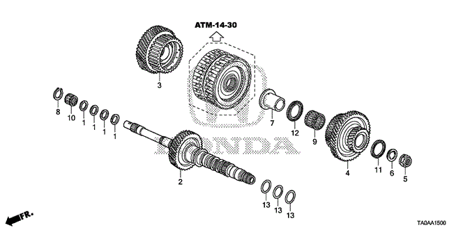 Transmission - Automatic/AT Mainshaft (V6) for 2012 Honda ACCORD SEDAN #1