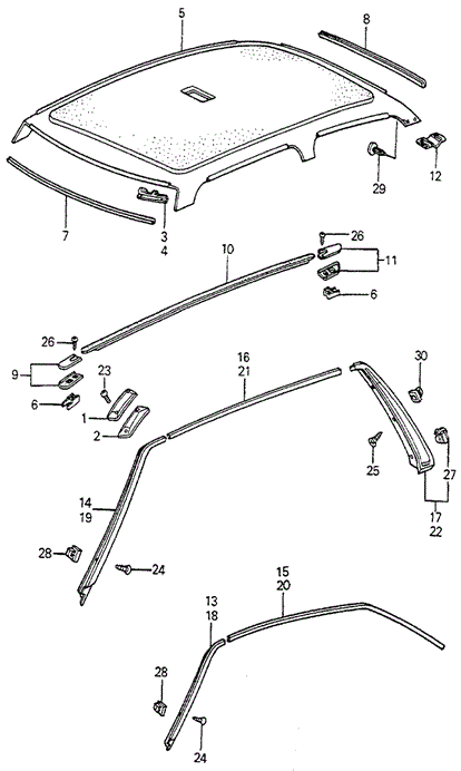 INTERIOR / BUMPER/HEADLINER TRIM for 1983 Honda ACCORD HATCHBACK #1