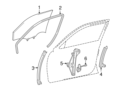 BODY/GLASS - FRONT DOOR for 2000 Toyota Avalon #1